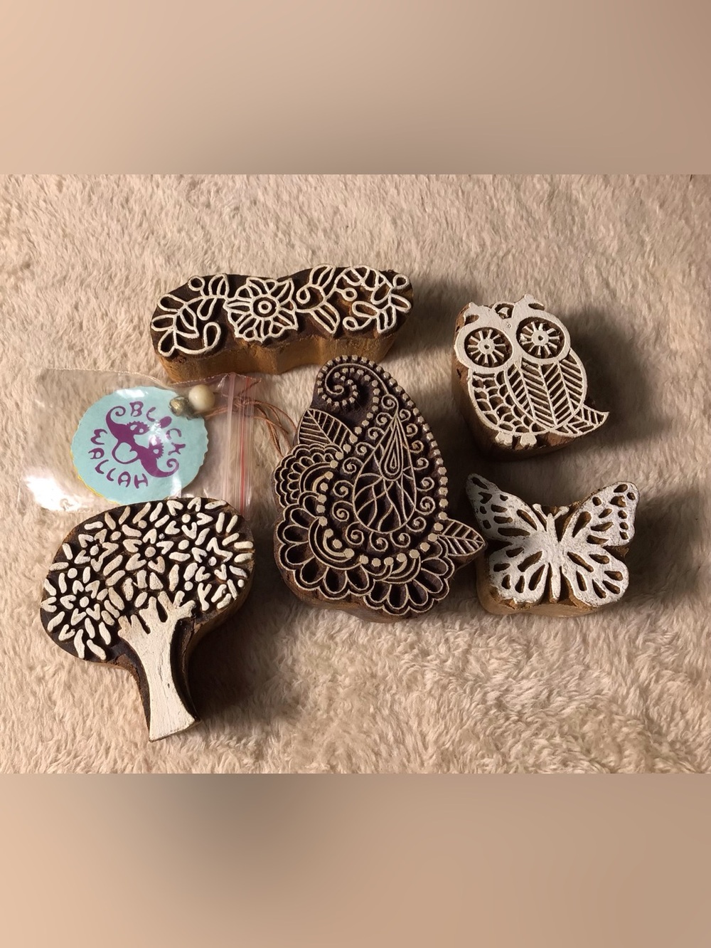 Handcarved Wooden Printing Blocks